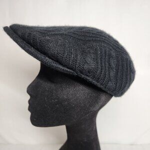 LIDS Womens Cable Knit Black Fitted Newsboy Cabby Hat Ivy Flat